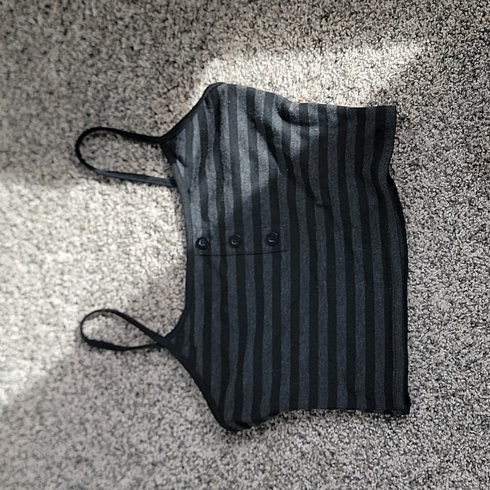 Black and Grey Stripped Top